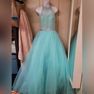 Elegant Aqua Womens Dress